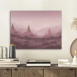 Landschap - Mistig - Roze PET vilt klein -sfeer1