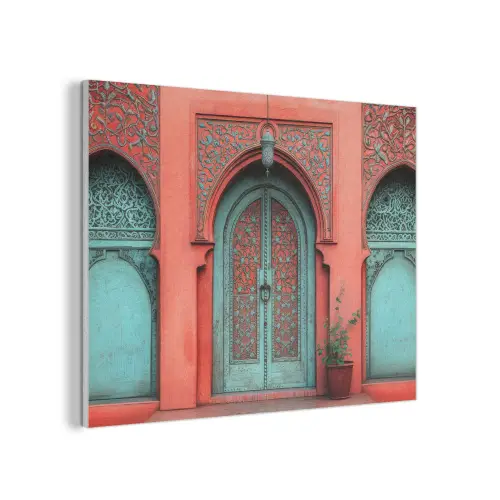 Lantaarn - Deur - Turquoise PET vilt klein -3d