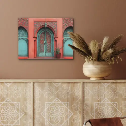 Lantaarn - Deur - Turquoise PET vilt klein -sfeer4