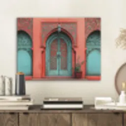 Lantaarn - Deur - Turquoise PET vilt klein -sfeer1