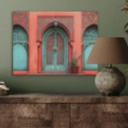 Lantaarn - Deur - Turquoise PET vilt klein -sfeer2