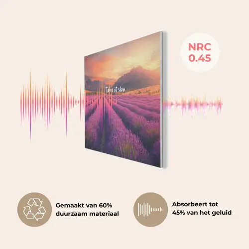 Lavendelveld - Quote - Zonsondergang PET vilt klein -USP_NL