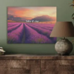 Lavendelveld - Quote - Zonsondergang PET vilt klein -sfeer2