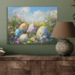 Grasveld - Eieren - Bloemen PET vilt klein -sfeer2