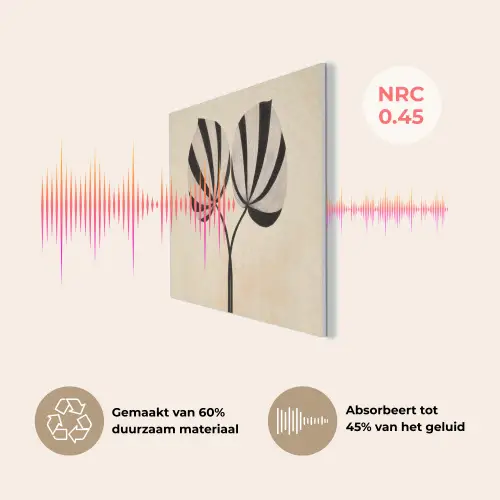 Bladeren - Gestreept - Stengel - Beige PET vilt klein -USP_NL