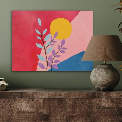 Bladeren - Zon - Abstracte vormen PET vilt klein -sfeer2