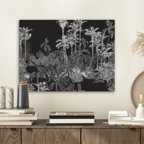 Bladeren - Inductie beschermer - Bomen - Inductie mat - Jungle PET vilt klein -sfeer1