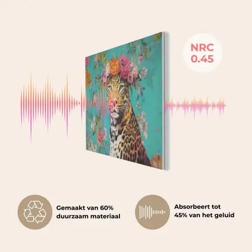 Luipaard - Bloemen - Kroon PET vilt klein -USP_NL