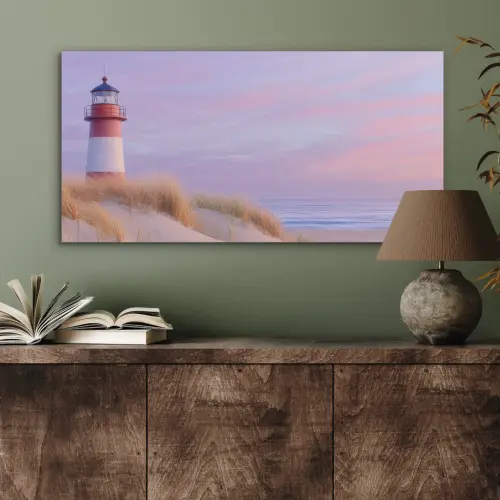 Vuurtoren - Duinen - Zonsondergang PET vilt middel -sfeer2