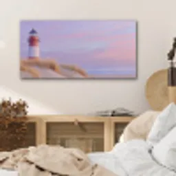 Vuurtoren - Duinen - Zonsondergang PET vilt middel -sfeer3