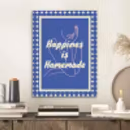 Lijntekening - Vrouw - Quote - Blauw PET vilt klein -sfeer1