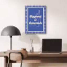 Lijntekening - Vrouw - Quote - Blauw PET vilt klein -sfeer5
