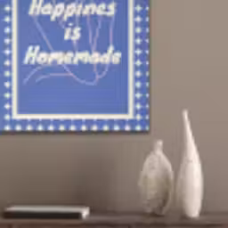 Lijntekening - Vrouw - Quote - Blauw PET vilt klein -sfeer6_closeup