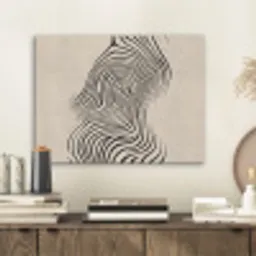 Lijnen - Abstract - Golvend - Zwart PET vilt klein -sfeer1