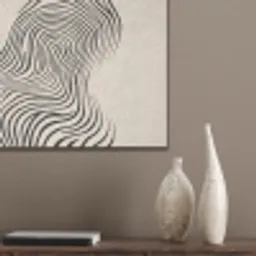 Lijnen - Abstract - Golvend - Zwart PET vilt klein -sfeer6_closeup