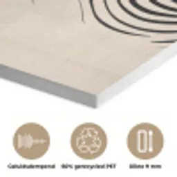 Lijnen - Abstract - Golvend - Zwart PET vilt klein -closeup_NL
