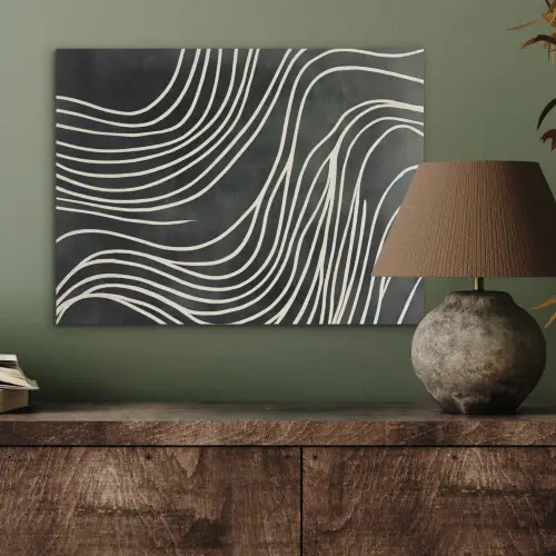 Lijnen - Patroon - Abstract - Wit PET vilt klein -sfeer2