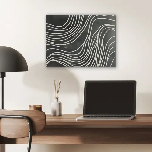Lijnen - Patroon - Abstract - Wit PET vilt klein -sfeer5