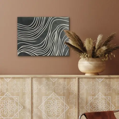 Lijnen - Patroon - Abstract - Wit PET vilt klein -sfeer4