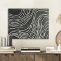 Lijnen - Patroon - Abstract - Wit PET vilt klein -sfeer1
