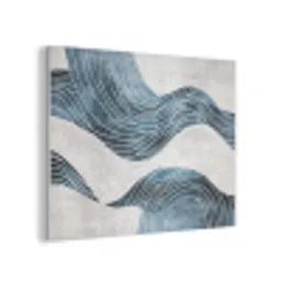 Lijnen - Golven - Abstract - Blauw PET vilt klein -3d