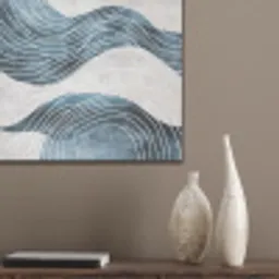 Lijnen - Golven - Abstract - Blauw PET vilt klein -sfeer6_closeup