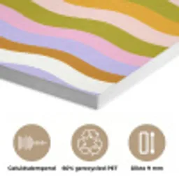 lijnen - Golven - Pastelkleuren - Patroon PET vilt klein -closeup_NL