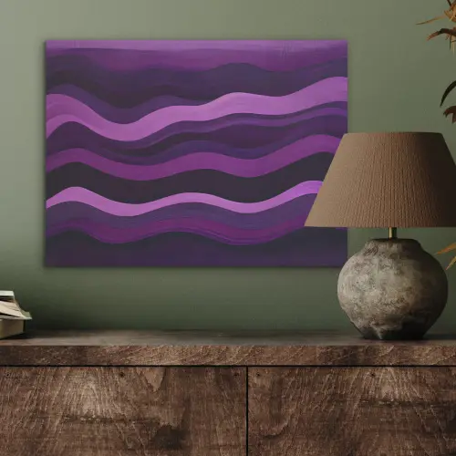 Lijnen - Golven - Paars - Abstract PET vilt klein -sfeer2