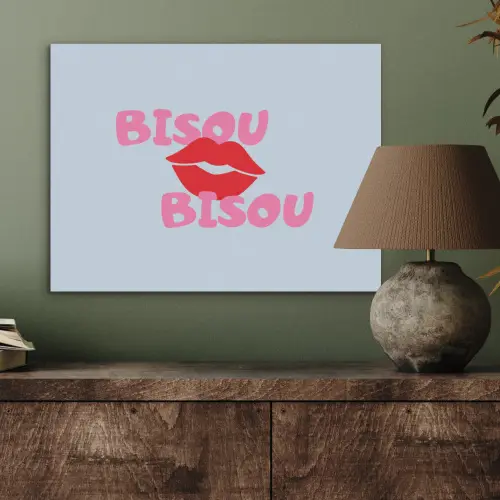 Lippen - Bisou - Blauw PET vilt klein -sfeer2