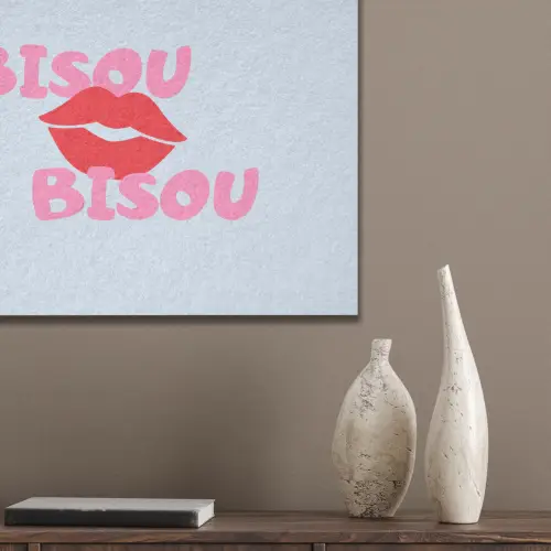 Lippen - Bisou - Blauw PET vilt klein -sfeer6_closeup