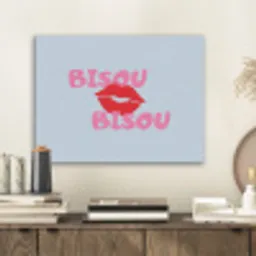 Lippen - Bisou - Blauw PET vilt klein -sfeer1