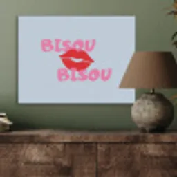 Lippen - Bisou - Blauw PET vilt klein -sfeer2