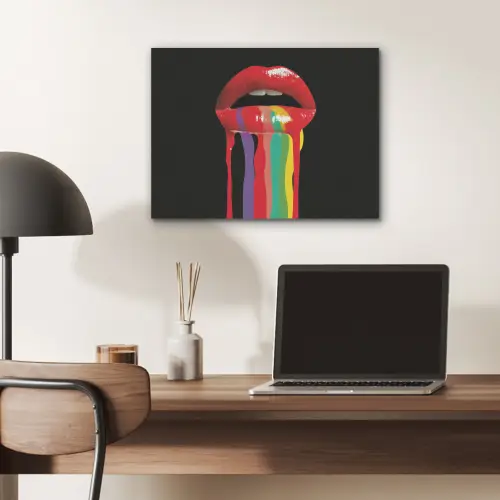 Lippen - Kleuren - Zwart PET vilt klein -sfeer5