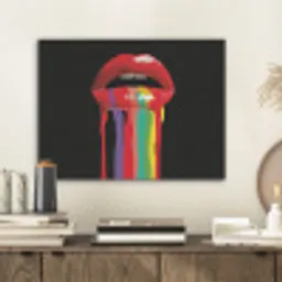 Lippen - Kleuren - Zwart PET vilt klein -sfeer1