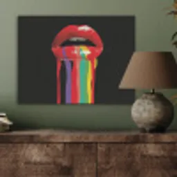Lippen - Kleuren - Zwart PET vilt klein -sfeer2