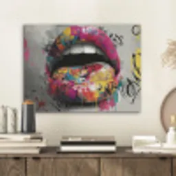 Lippen - Graffiti - Expressief PET vilt klein -sfeer1