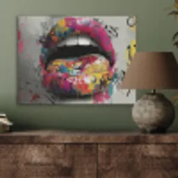 Lippen - Graffiti - Expressief PET vilt klein -sfeer2