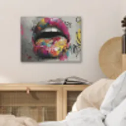 Lippen - Graffiti - Expressief PET vilt klein -sfeer3