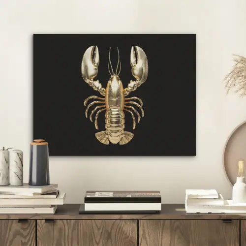 Kreeft - Goud - Textuur - Zwart PET vilt klein -sfeer1