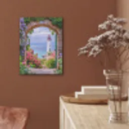 Doorkijk - Vuurtoren - Bloemen - Uitzicht PET vilt klein -sfeer4