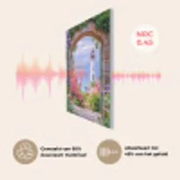Doorkijk - Vuurtoren - Bloemen - Uitzicht PET vilt klein -USP_NL