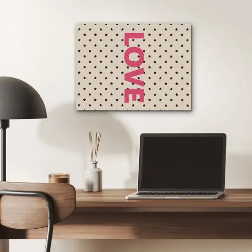Love - Stippen - Roze PET vilt klein -sfeer5