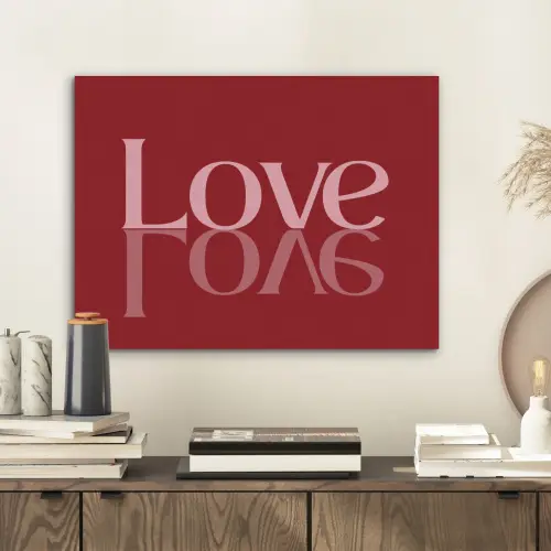 Love - Spiegeling - Rood PET vilt klein -sfeer1