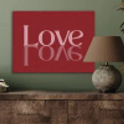 Love - Spiegeling - Rood PET vilt klein -sfeer2