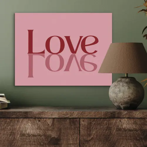 Love - Roze - Spiegeling PET vilt klein -sfeer2