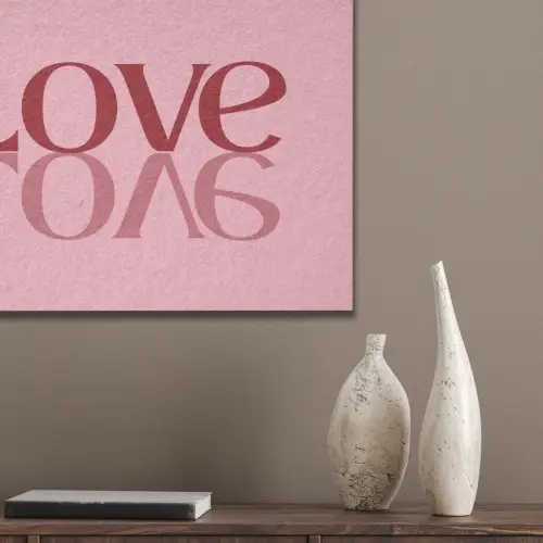 Love - Roze - Spiegeling PET vilt klein -sfeer6_closeup