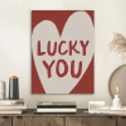 Lucky - Hart - Rood PET vilt klein -sfeer1