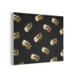 Macarons - Patroon - Goud - Zwart PET vilt klein -3d