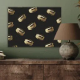 Macarons - Patroon - Goud - Zwart PET vilt klein -sfeer2