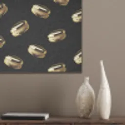 Macarons - Patroon - Goud - Zwart PET vilt klein -sfeer6_closeup